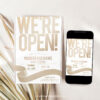 Minimalist Gold Grand Opening Invitation Template | Editable DIY Business Launch Flyer