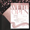 Chic Rose Gold Foil Grand Opening Invitation Template | Editable Beauty Salon Business Launch