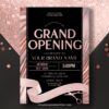 Luxury Black and Rose Gold Grand Opening Invitation Template | Editable Foil Ribbon Cutting Ceremony Flyer