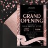 Luxury Black and Rose Gold Grand Opening Invitation Template | Editable Foil Ribbon Cutting Ceremony Flyer