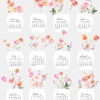 Bright Floral Desk Calendar Printable 2026 | Watercolor Flower Vase Monthly Planner | Cute Aesthetic Home Office Decor Digital Download