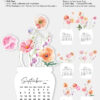 Bright Floral Desk Calendar Printable 2026 | Watercolor Flower Vase Monthly Planner | Cute Aesthetic Home Office Decor Digital Download
