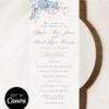 French Toile Wedding Program Canva Template | Monogram Blue Toile de Jouy Ceremony Program Card French Toile Wedding Program Template Monogram, Blue Toile de Jouy Ceremony Program Card, Editable Digital Canva Wedding Download