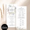 Wedding Program Template Canva Catholic Ceremony | Editable Wildflower Order of Service