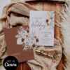 Boho Wedding Invitations Template Canva | Rustic Terracotta Invitation Printable