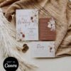 Boho Wedding Invitations Template Canva | Rustic Terracotta Invitation Printable