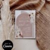 Boho Terracotta Wedding Invitation Canva Template | Arch Bohemian Invite Set Printable Boho Terracotta Wedding Invitation Canva Template | Arch Bohemian Invite Set Printable