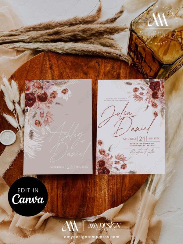 5+ Free Boho Wedding Invitation Templates: Craft Your Dream Day on a Budget 5+ Free Boho Wedding Invitation Templates CV008
