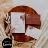 Rust Burnt Orange Wedding Invitation Canva Template | Editable Boho Rustic Invite Suite