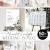 Minimalist Eucalyptus Wedding Invitation BUNDLE | Modern Wedding Stationery Templates Minimalist Eucalyptus Wedding Invitation BUNDLE | Modern Wedding Stationery Templates
