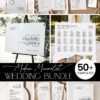 Modern Minimalist Wedding Template BUNDLE | 50+ Templates Invitations, Menu & Signs