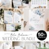 Blue Bohemian Wedding Invitation BUNDLE | 50+ Editable Templates Invitations Suite & Signs Blue Bohemian Wedding Invitation BUNDLE | 50+ Editable Templates Invitations Suite & Signs