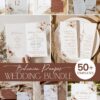 Bohemian Pampas Wedding Template BUNDLE | Invitation Suite & Reception Signs Templates Bohemian Pampas Wedding Template BUNDLE | Invitation Suite & Reception Signs Templates