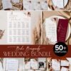 Burgundy Boho Wedding Template BUNDLE | Complete Kit of Invitations, Programs, and Event Signage
