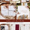 Burgundy Boho Wedding Template BUNDLE | Complete Kit of Invitations, Programs, and Event Signage