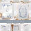 Blue French Toile Wedding Invitations Template BUNDLE | Monogram Wedding Invites, Menu & Signs Blue French Toile Wedding Invitations Template BUNDLE | DIY Bundle for Invites, Menu & Signs (50+ Templates)