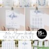 Monogram Wedding Sign Template Bundle | Blue French Toile Reception Signs Printable Monogram Wedding Sign Template Bundle | Blue French Toile Reception Signs Printable