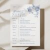Blue French Toile Wedding Invitations Template BUNDLE | Monogram Wedding Invites, Menu & Signs Blue Toile de Jouy Wedding Weekend Itinerary | French Floral Welcome Bag Letter Template