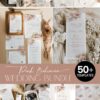 Pink Bohemian Wedding Invitations Template BUNDLE | 50+ Editable Dusty Rose Invitation Suite & Boho Signs