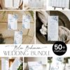 Blue Bohemian Wedding Template BUNDLE | 50+ Editable Dusty Blue Invitation Suite & Boho Signs Blue Bohemian Wedding Template BUNDLE | 50+ Editable Dusty Blue Invitation Suite & Boho Signs