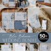 Blue Bohemian Wedding Bundle Template | Complete Wedding Stationery Kit (50+ Templates) Editable Signs & Reception Blue Bohemian Wedding Bundle Template | Complete Wedding Stationery Kit (50+ Templates) Editable Signs & Reception