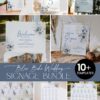 Blue Wedding Signage Bundle Template | Bohemian Reception Sign Wedding Editable Blue Wedding Signage Bundle Template | Bohemian Reception Sign Wedding Editable