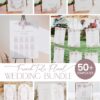 French Toile Floral Wedding Invitations Template Bundle | All-in-One Wedding Templates Invitations, Signs