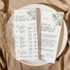 Greenery Wedding Weekend Itinerary Card Template | Printable Modern Welcome Letter