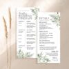 Greenery Wedding Weekend Itinerary Card Template | Printable Modern Welcome Letter