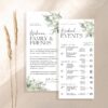 Printable Wedding Welcome Bag Note Timeline Schedule Template | Wedding Events Printable