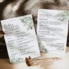 Modern Greenery Wedding Weekend Itinerary Template | Editable Printable Weekend Events