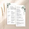 Modern Wedding Weekend Itinerary Card Template | Wedding Schedule