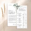 Modern Wedding Welcome Bag Events Card | Printable Itinerary Template