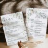 Wildflower Wedding Itinerary Card | Minimalist Timeline Template Editable Printable