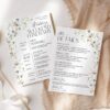 Wildflower Wedding Itinerary Card | Minimalist Timeline Template Editable Printable