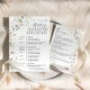 Wildflower Wedding Itinerary Card | Minimalist Timeline Template Editable Printable