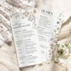 Wedding Weekend Events Schedule | Wedding Itinerary Card Printable