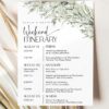 Wedding Itinerary For Guests | Weekend Wedding Itinerary Template
