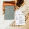 Printable Wedding Itinerary Template Boho Sage Green | Weekend Events Schedule Timeline Card