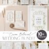 Cream Botanical Wedding Template Bundle | Editable Invitations, Reception Signs Templates Cream Botanical Wedding Template Bundle | Editable Invitations, Signs & Reception Templates