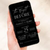 Modern Minimalist Wedding Rehearsal Dinner Evite Template | The Night Before Invitation Electronic