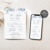 Rehearsal Invite Template The Night Before | Blue Wedding Rehearsal Dinner Invitation Card