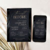 The Night Before Dinner Invitation Card | Text Message Wedding Rehearsal Dinner Invitation Black Gold