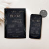 The Night Before Dinner Invitation Card | Text Message Wedding Rehearsal Dinner Invitation Black Gold