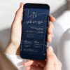 Let's Rehearsal Dinner Invitation Template | Text Message Wedding Rehearsal Navy Blue