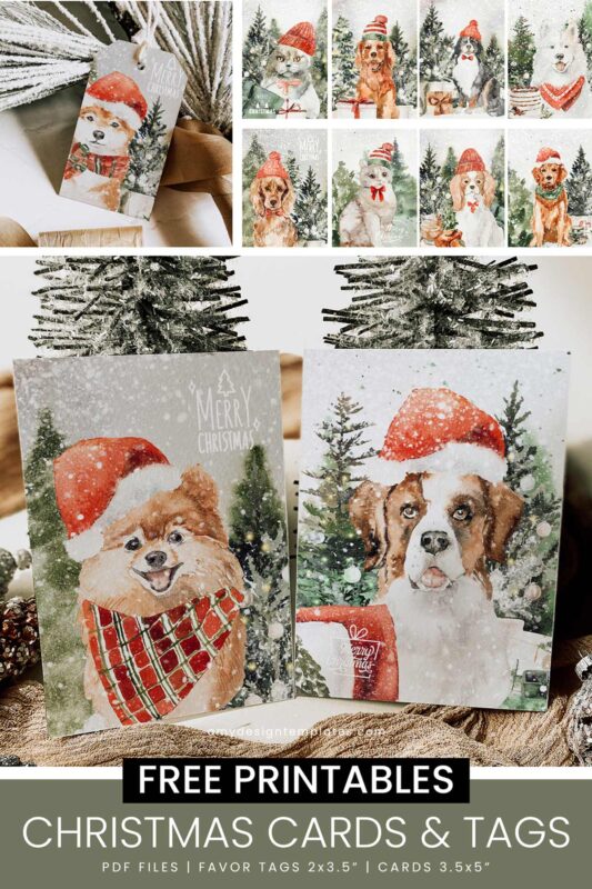 Get Festive for Our Free Christmas Card & Tag Kit Printables! Free Printable Christmas Card Favor Tags Amy Design Templates
