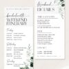 Modern Bachelorette Itinerary Template | Itinerary Bachelorette Party Printable Editable