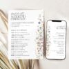 Electronic Bachelorette Weekend Itinerary Invitation | Wildflower Bachelorette Party Editable