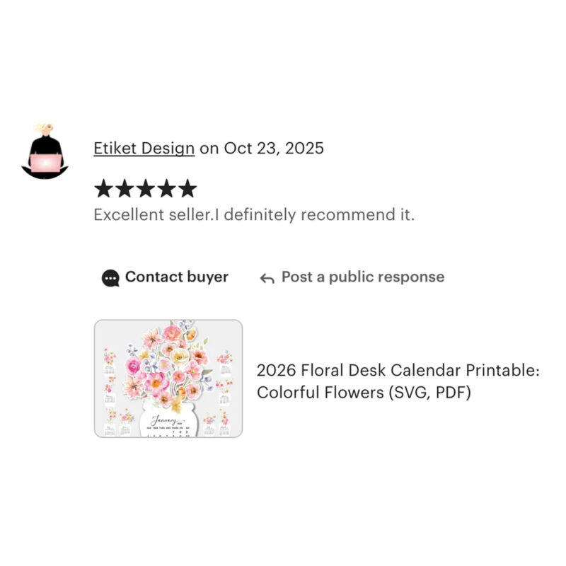 Testimonial AMY DIY CRAFT Calendar Printable