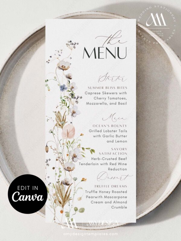 10+ Free Floral Menu Wedding Templates: Design a Bloom-Filled Feast Collection of Free Floral Menu Wedding Templates